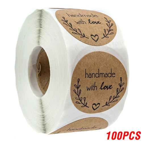100-500pcs Vintage Kraft Paper Stickers Scrapbook Gift Stationery
