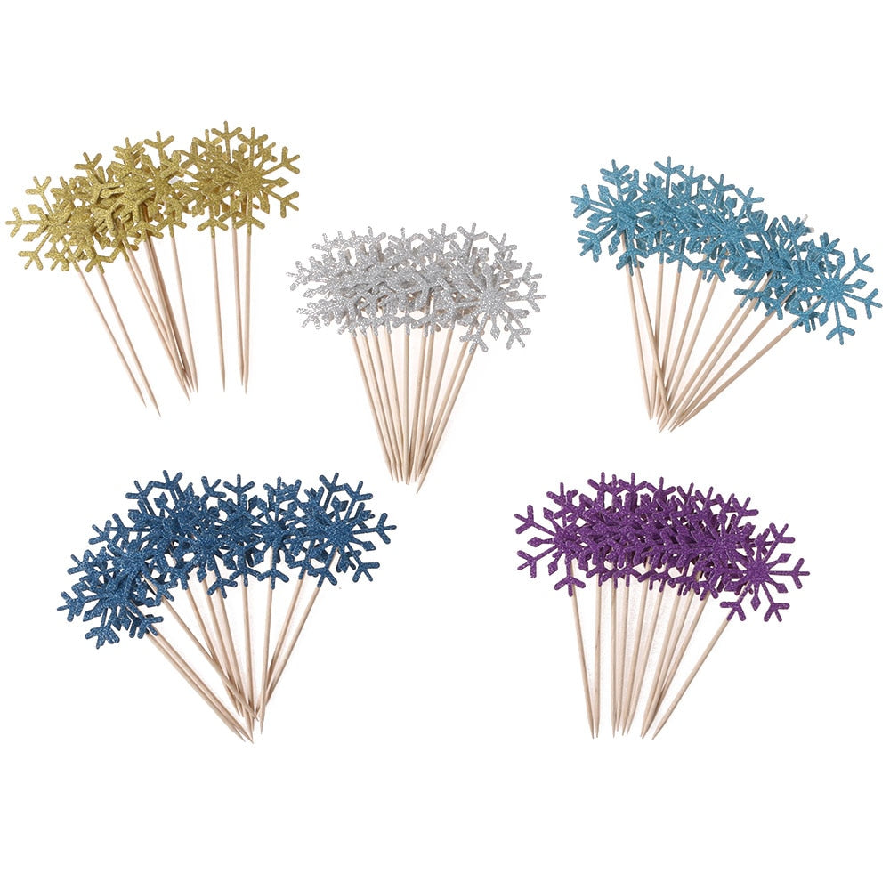 10pcs Fashion Colorful Craft Snowflake Cupcake