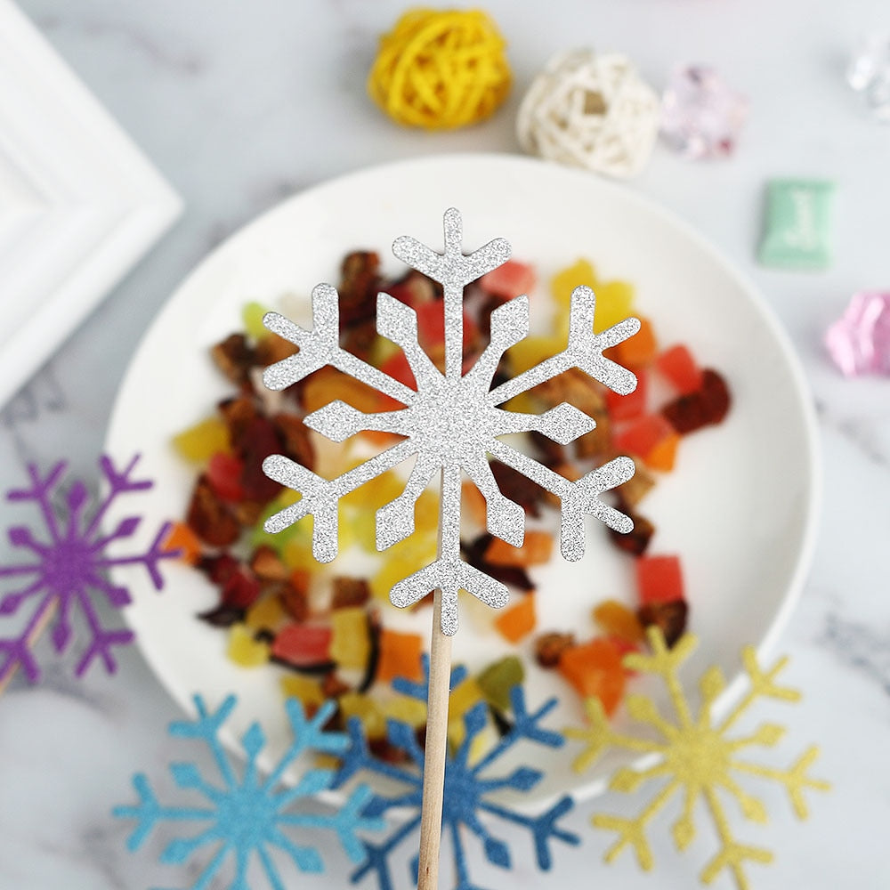 10pcs Fashion Colorful Craft Snowflake Cupcake