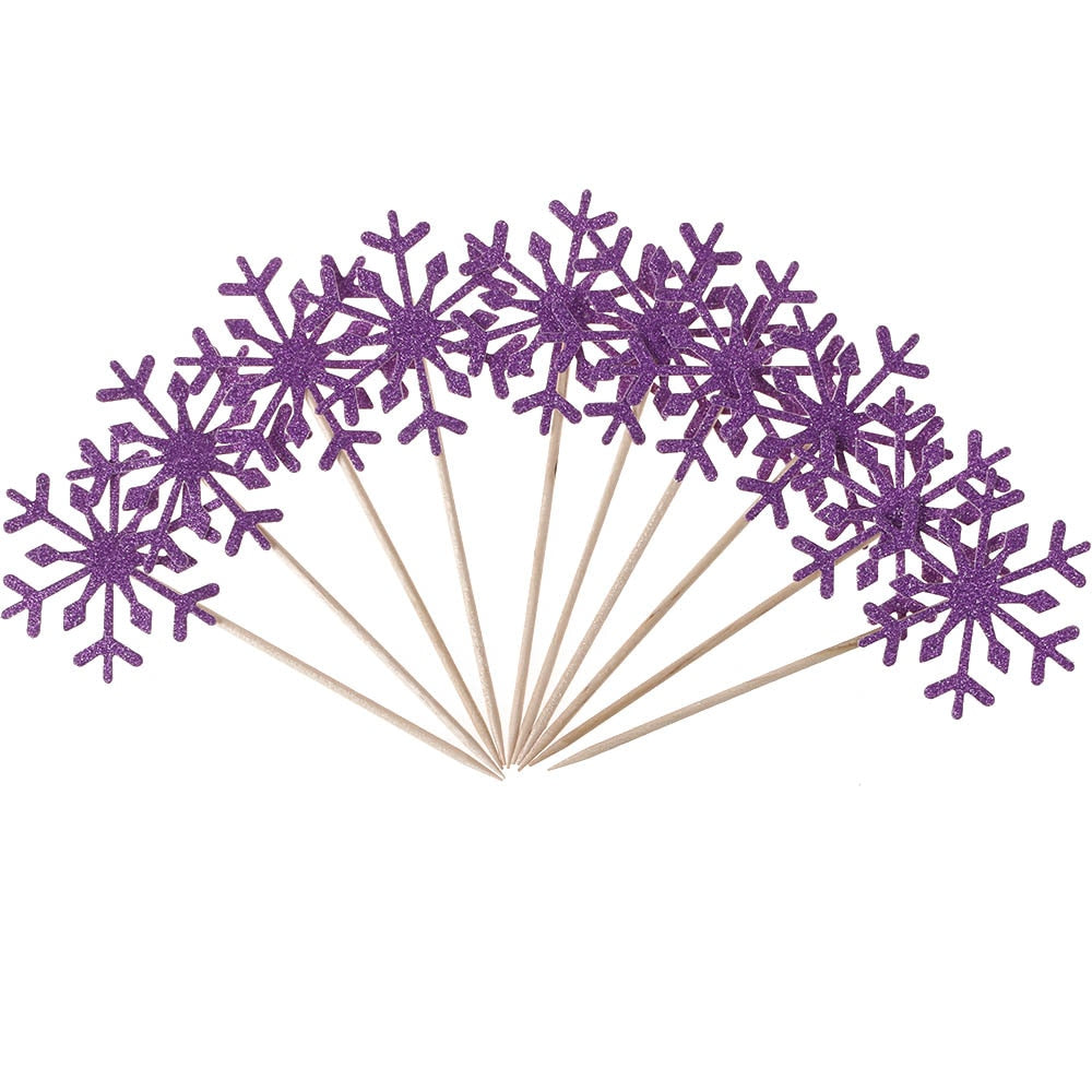 10pcs Fashion Colorful Craft Snowflake Cupcake