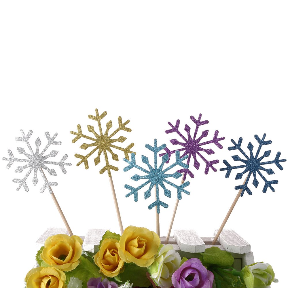 10pcs Fashion Colorful Craft Snowflake Cupcake