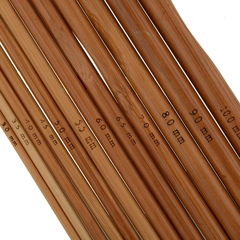 12pcs 6" Bamboo Handle Crochet Hook Knit Craft