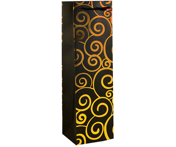 Bella Vita K1GOLDSWIRLS K1 Gold Swirls - Printed Paper Bottle Bags