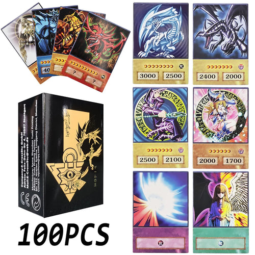 100pcs Yu-Gi-Oh Anime Style Cards Blue Eyes Dark Magician Exodia