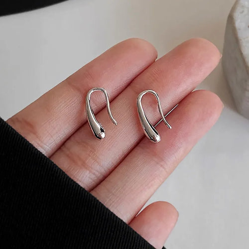 925 Sterling Silver Water Drop Shape Earrings for Women Simple