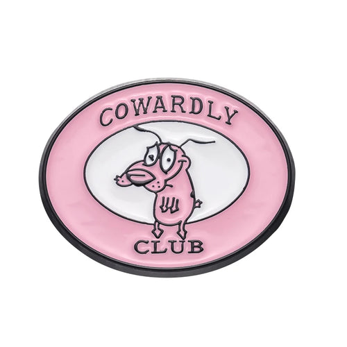 Cartoon Courage Cowardly Dog Brooch Enamel Pins Cute Pink Animal Dog