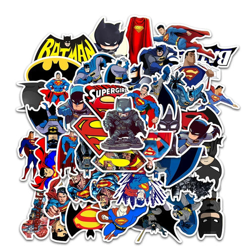 Cool Cartoon Batman Stickers Superman Anime Decal for Skateboard Phone