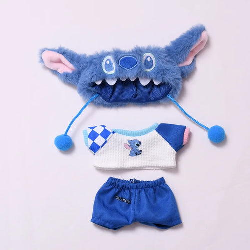 for 17cm Labubu Doll Clothes Fashion Clothes Plush Stitch Set Doll
