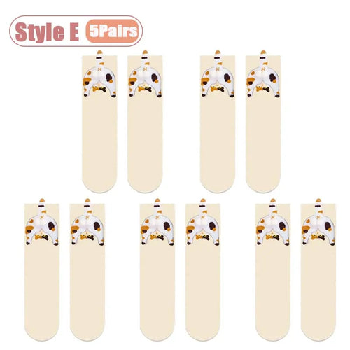 Cozy Cartoon Cat Egg Couple Socks Mid-Calf Warm Winter Maternity Wear