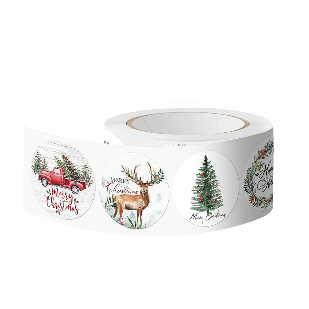 500pcs Cartoon Christmas-themed Gift Stickers, Reward Stickers, Anime
