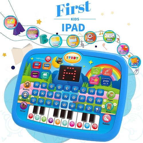 Kids’ Education Tablet Toy, Age 3+ Literacy Math Music Learning,