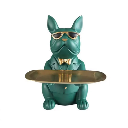 Multi Functional Bulldog Tray Animal Statue Creative Ornament Living