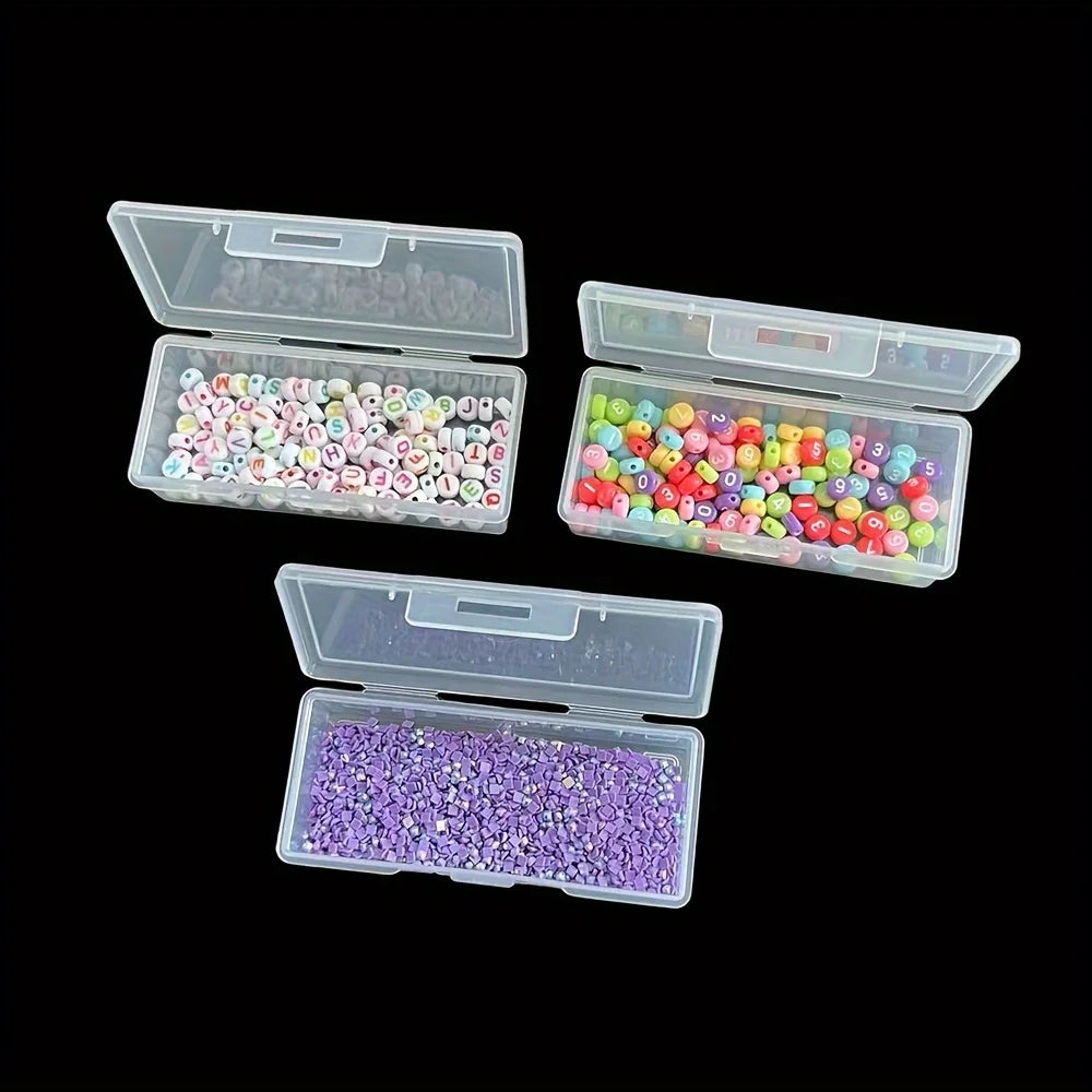4 Adjustable Dividers Clear Plastic Storage Organizer Box - Craft &