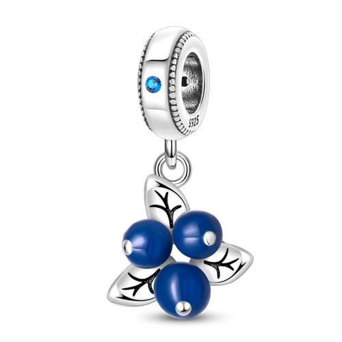 New 925 Silver Color Strawberry Cherry Fruit Series Charms Beads Fit