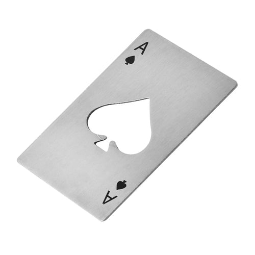 1Pcs Creative Poker Shaped Bottle Can Opener Stainless Steel Credit