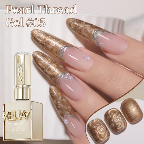 15ML Pearl White Thread Gel Nail Polish UV/LED Soak Off Gel, Gift For