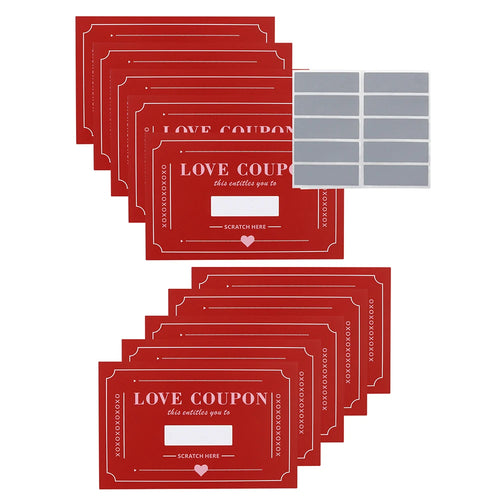 10Pcs/20Pcs Scratch-Off Love Coupons Couple Scratch Off Cards