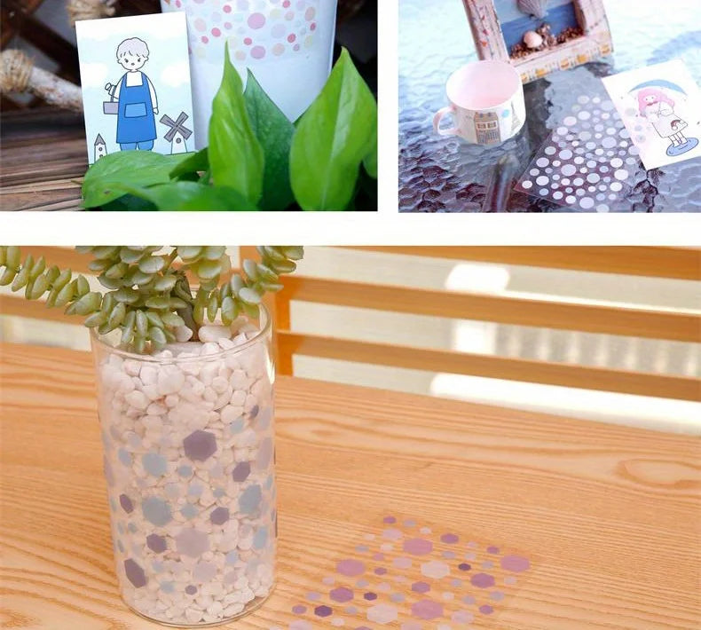 6 Sheets, Cute Expression Cartoon Doodle Cup Round Sticker, Multicolor