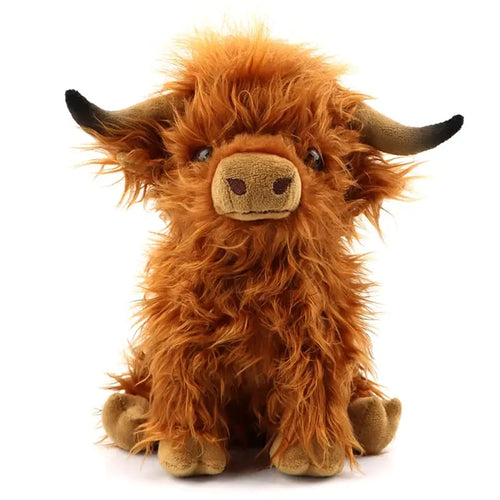 25cm Simulation Highland Cow Plush Animal Doll Soft Stuffed Highland