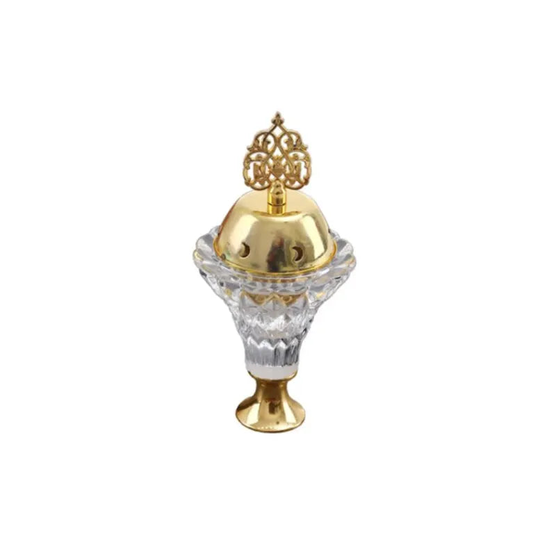 1Pc Artificial Crystal Incense Burner With Cover Aromatherapy Diffuser