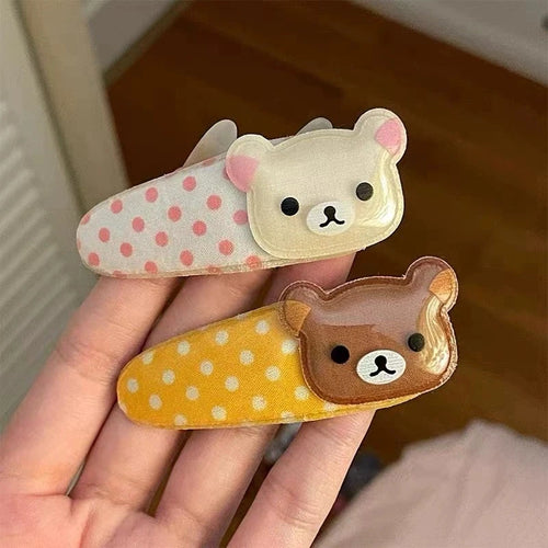 Kawaii Rilakkuma Bangs Side Clip Cartoon Cute Wave Point BB Hair Clip