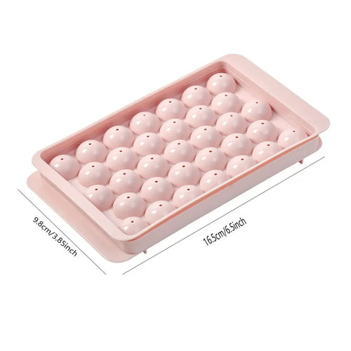 Mini Ice Cube Trays Tiny Ice Cube Tray with Lid for Freezer, Round