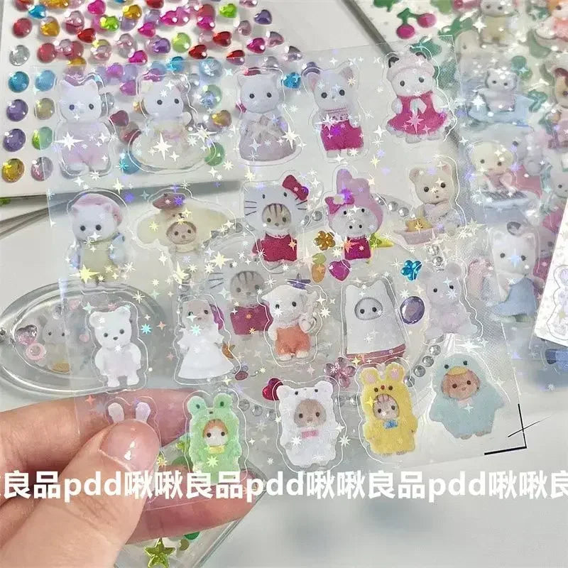 Sylvanian Families Easter Bunny Reindeer Panda Animal Stickers Gift