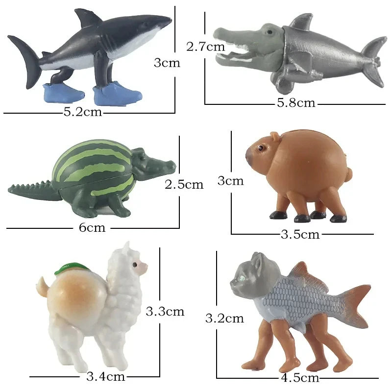 24PCS Funny Mini Figures Italian Brainrot Set Tung Tung Tung Sahur