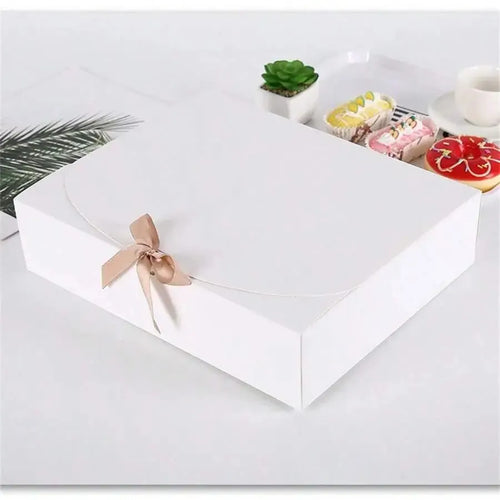 1/5pcs Black Gift Box With Lid, Deluxe Black Gift Box With Ribbon,