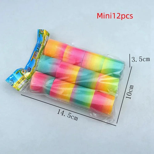 24PCS Rainbow Magic Springs Circle Toys Kids Birthday Party Favors