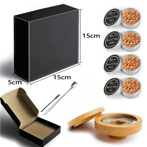 Glass Top Smoker Cocktail Smoker Kit With 4PCS Wood Chips Bartender