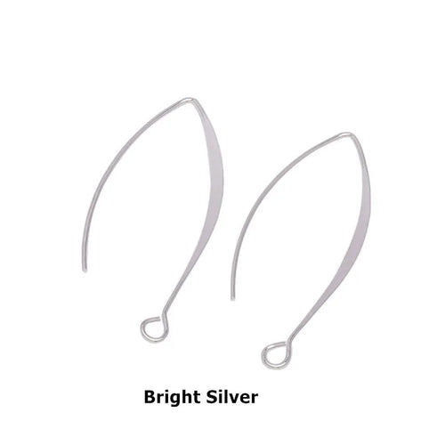 20Pcs 925 Sterling Silver Plated Ear Wires V-shape Earrings Hook For
