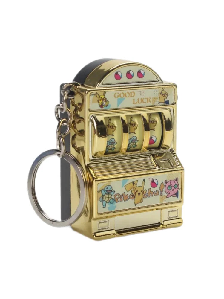 Mini Pokemon Figures Slot Machine keychain Plated Colour Turnable Very
