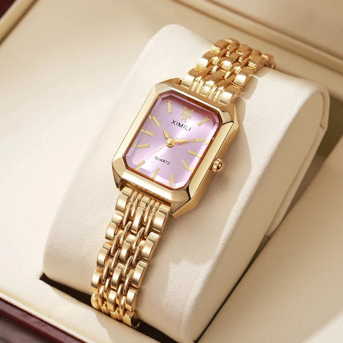Fashion Rectangle Women Watches Ladies Stainless Steel Strap Quartz
