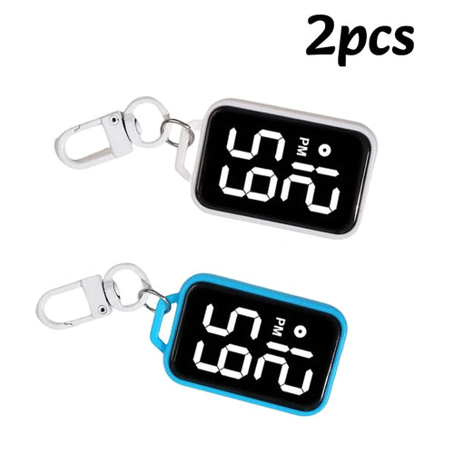 1PC LED Keychain Pocket Watch Digital Display Electronic Watch Student