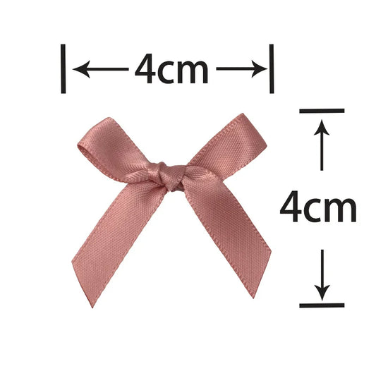 (50 Pcs) 4*4cm Colourful Ribbon Bows Small Size Polyester Satin Ribbon