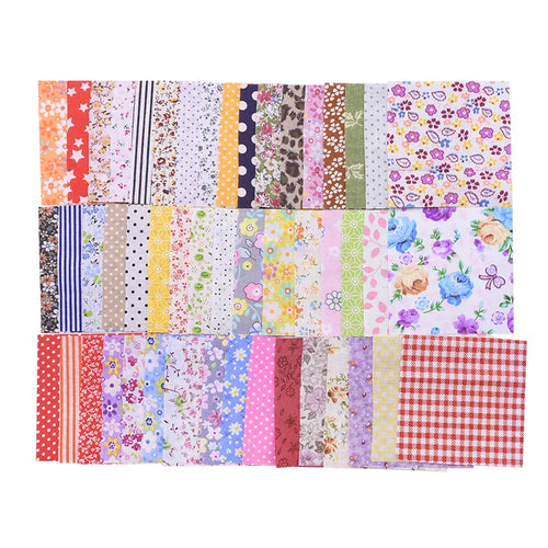 50PCS/lot 10X10cm Cotton Fabric Different Flowers Patterned Handmade