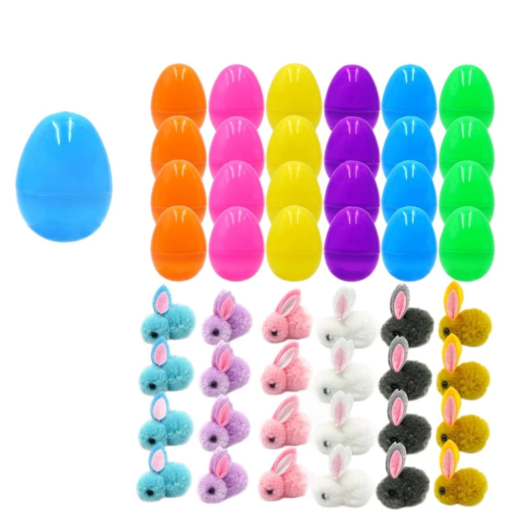 6/12/18/24 Pcs Cute Easter Bunny Eggs for Easter Party Birthday