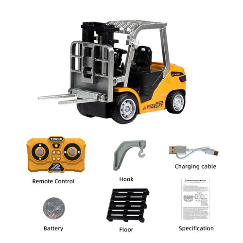 1/64 Remote-controlled Alloy Forklift Engineering Vehicle Tabletop