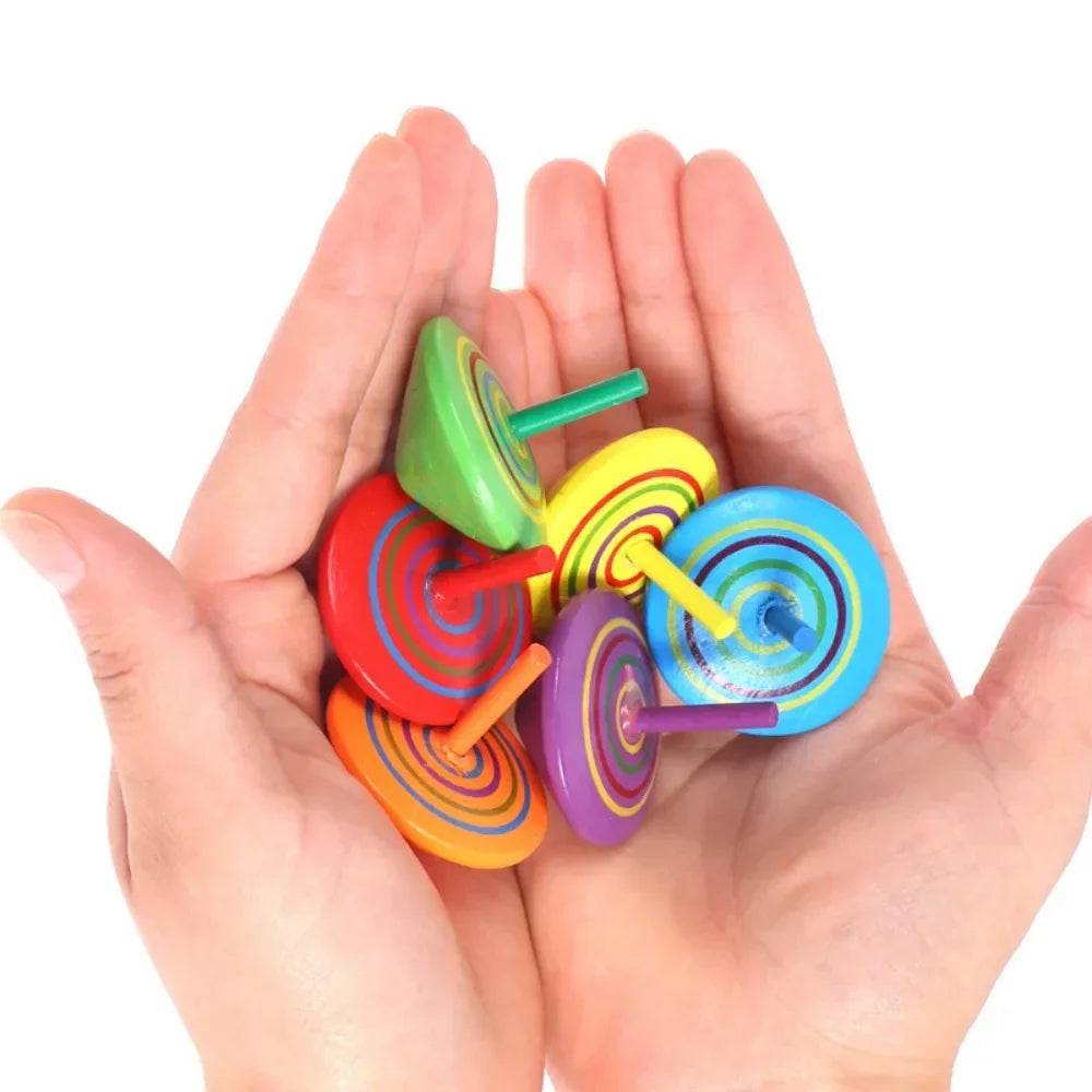 10-30Pcs Fun Wooden Spinning Tops for Children’s Party Gifts, Birthday