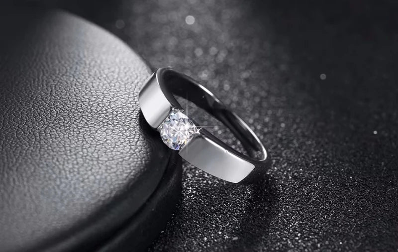 Charm 925 Sterling Silver Rings For Women Shining crystal size
