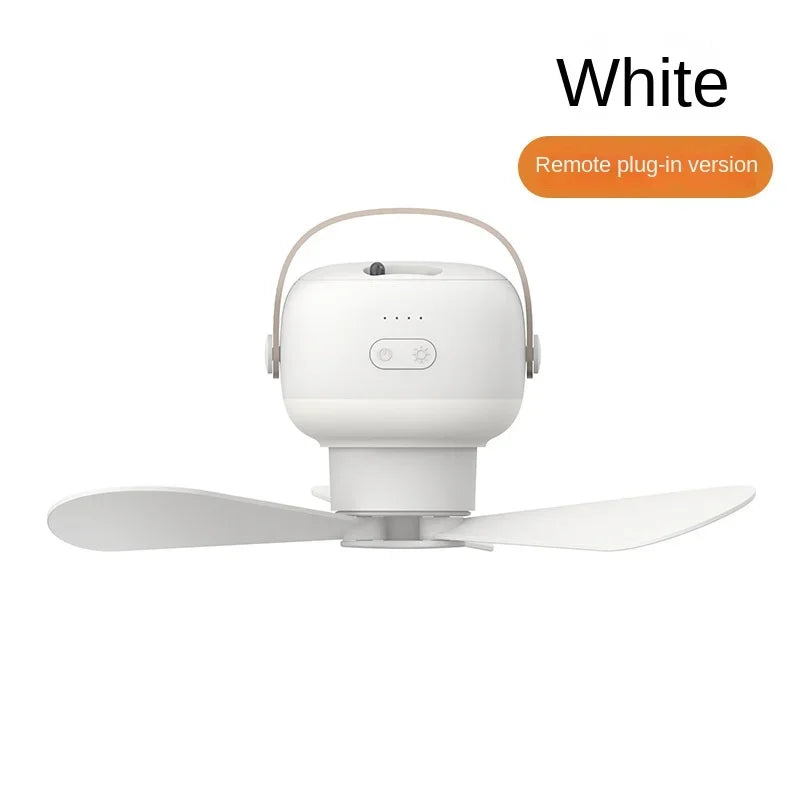 Portable wireless mini ceiling fan light USB fan with remote control,