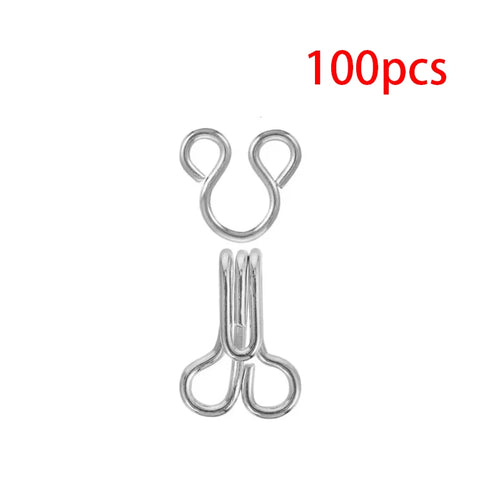 100 Sets Sewing Hook and Eye Latch 11.5-17mm Large Hooks and Eyes