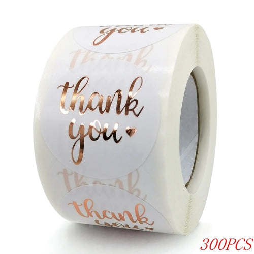 50-500pcs 1inch Blue Thank You Stickers For Envelope Sealing Labels