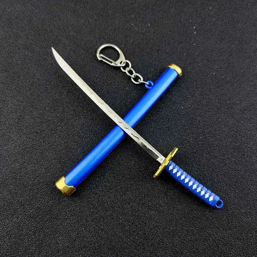 Mini Roronoa Zoro Samurai Sword Keychain Anime Scabbard Key Ring