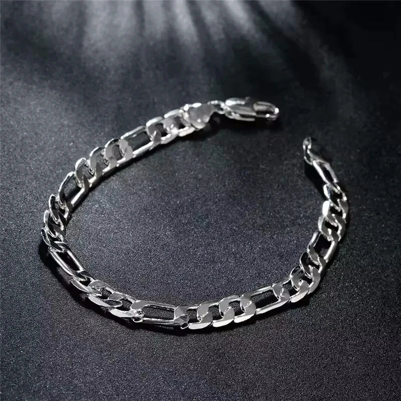 Noble New Arrive 925 Sterling Silver 4MM Chain For Men Women Bracelet