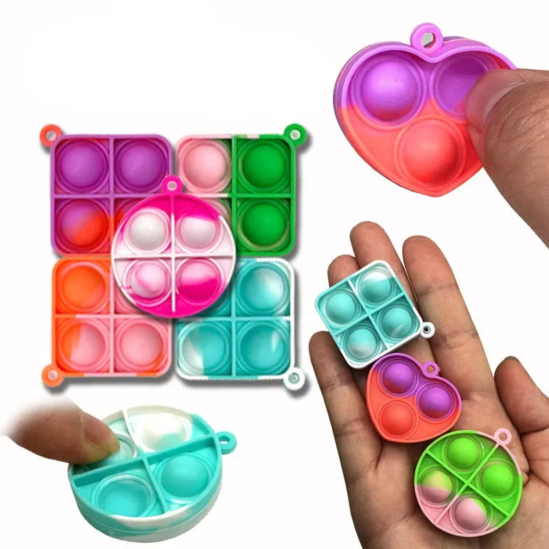 30PCS Pop Fidget Toys Mini Pop Keychains Toddler Toys Fidgets Pack