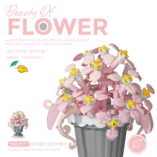 Potted Building Blocks Simulate Succulent Flower Bouquets, Creative