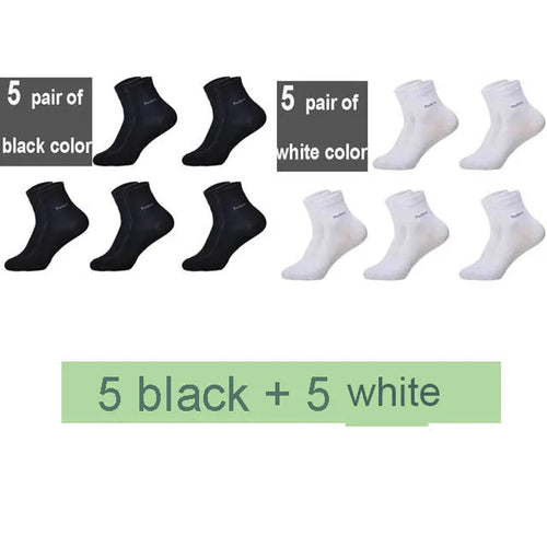 10Pairs/Lot Men Bamboo Socks Brand Comfortable Breathable Casual