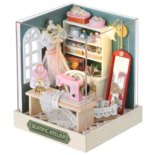 Mini Miniature Dollhouse DIY Small House Kit Making Room Toys Home